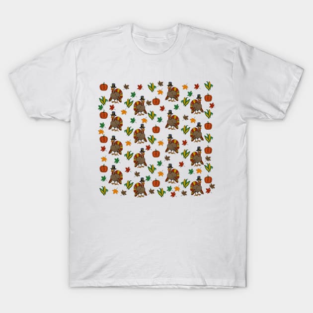 Thanksgiving Turkey pattern T-Shirt by valentinahramov